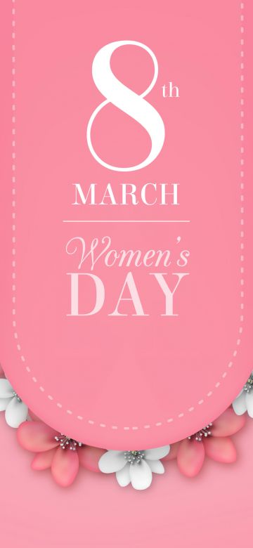 Women's Day, Illustration, Pink aesthetic, March 8th, 5K, Pink background, Pastel pink