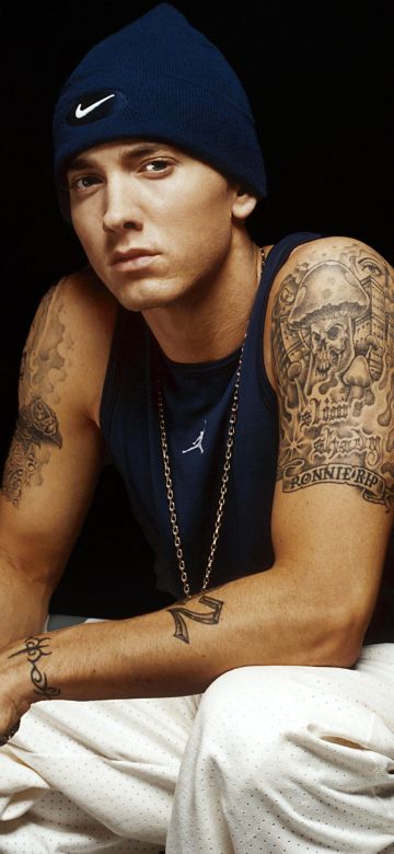 Eminem, Black background, American rapper, 5K