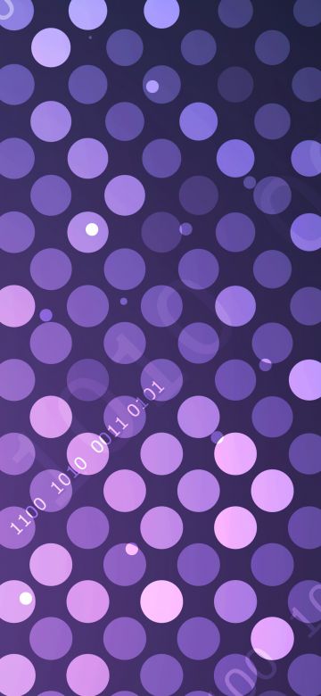 Polka dots, Purple background, Binary, Bits, 5K, Pattern