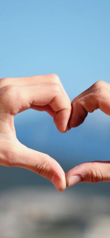 Hands together, Heart shape, Love heart, Bokeh Background, 5K