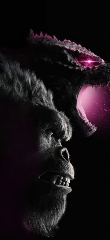 Godzilla x Kong: The New Empire, AMOLED, 5K, 8K, 2024 Movies, Black background