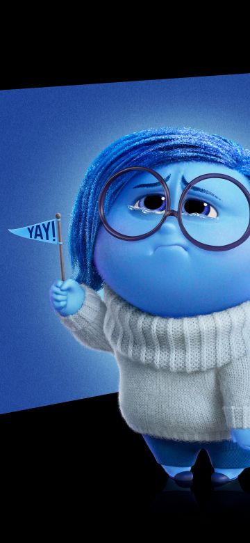 Sadness (Inside Out), Inside Out 2, 5K, 8K, Black background, AMOLED