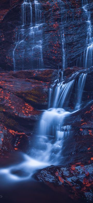 Moss Glen Falls, Waterfall, Rocks, Stowe, Vermont, USA, 5K