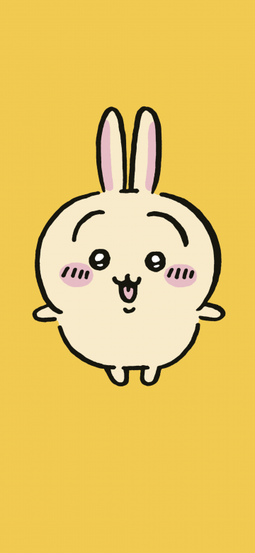 Usagi, Nanka Chiisakute Kawaii Yatsu, Yellow background, Adorable, Cute cartoon, 5K, 8K