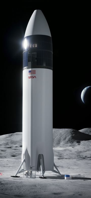 Starship HLS, NASA, Spacecraft, Lunar surface, Moon, 5K, SpaceX