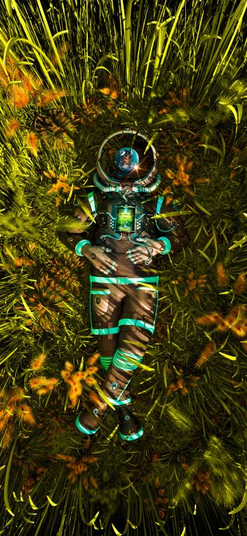 Cyborg, Green Grass, Astronaut