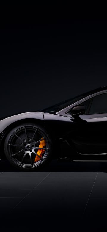 McLaren P1, 8K, Black cars, Dark background, 5K