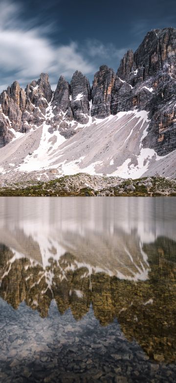 Laghi dei Piani Lake, Italy, Dolomite mountains, Body of Water, Reflections, 5K