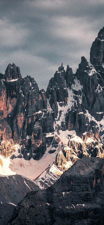 Golden hour, Mountain Peak, Dolomite mountains, 5K