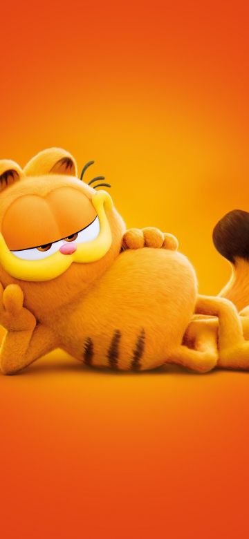 The Garfield Movie, 5K, 2024 Movies, Orange background