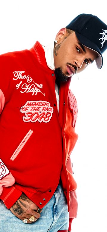 Chris Brown, 5K, White background, American singer