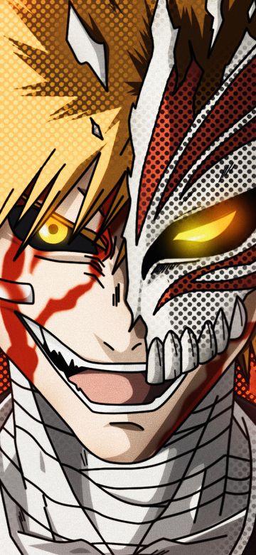 Ichigo Kurosaki, Artwork, Bleach, 5K, Hollow Mask