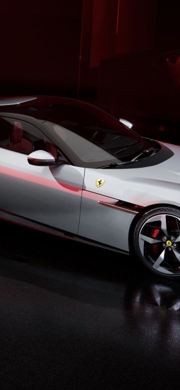 Ferrari 12Cilindri, Dark aesthetic, 8K, 2024, 5K, Sports car