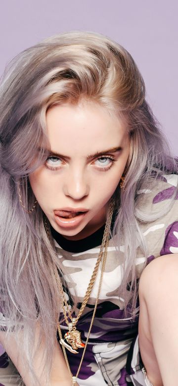 Billie Eilish, Purple aesthetic, 5K