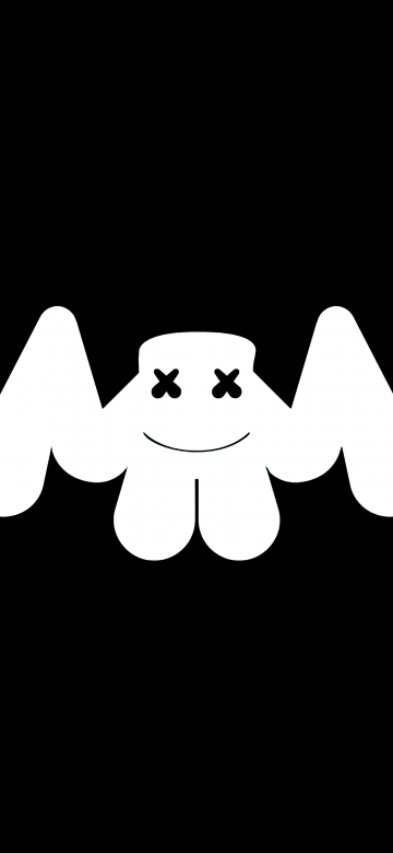 Marshmello, Logo, AMOLED, Black background, 5K