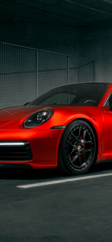 Porsche 911 Carrera S, 8K, Red cars, 5K