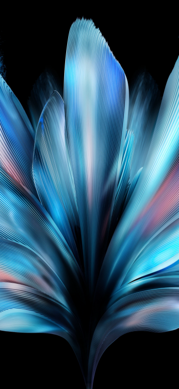 Vivo X Fold, Abstract design, Stock, Black background, 5K, AMOLED