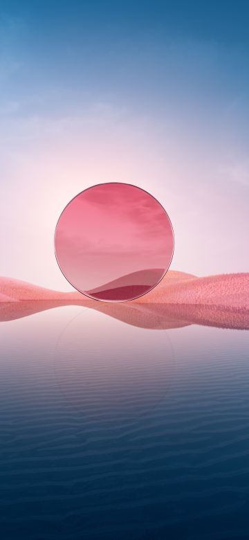 Pink aesthetic, Landscape, Desert, Digital Art, Body of Water, 5K