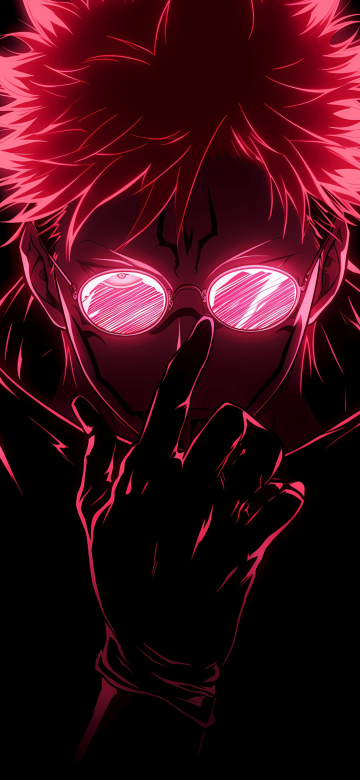 Dope, Sukuna, Pink aesthetic, Glowing, 5K, AMOLED, Black background