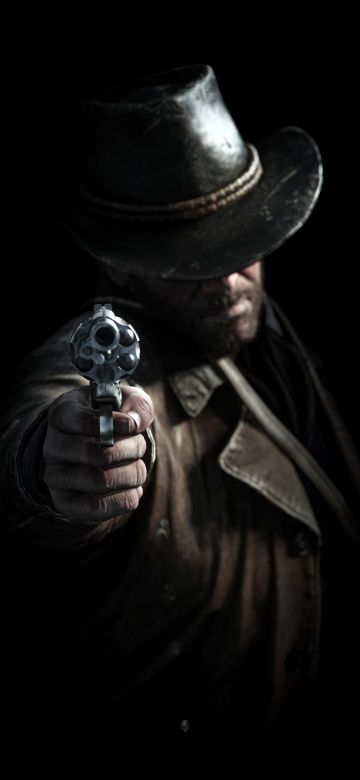 Arthur Morgan, Black background, Red Dead Redemption 2, 8K, AMOLED, 5K