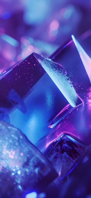 Purple aesthetic, Crystals, Abstract background, 5K, Sparkling