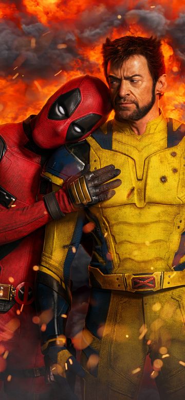 Deadpool & Wolverine, Fire, 5K, 8K, 2024 Movies, Marvel Cinematic Universe