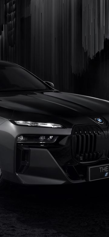 BMW i7, Electric Sedan, Dark aesthetic, 5K, Electric cars