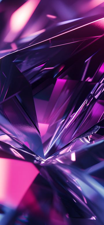 Crystals, Purple aesthetic, 5K, AI art, Sparkling