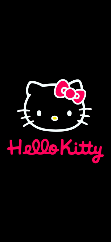 Hello Kitty, Black background, AMOLED, 5K