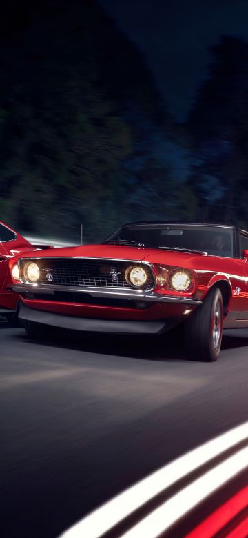 Ford Mustang, Classic, 5K, Red cars, Racing cars