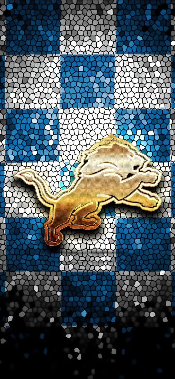 Detroit Lions, Mosaic, Emblem, American football team, NFL team, 5K