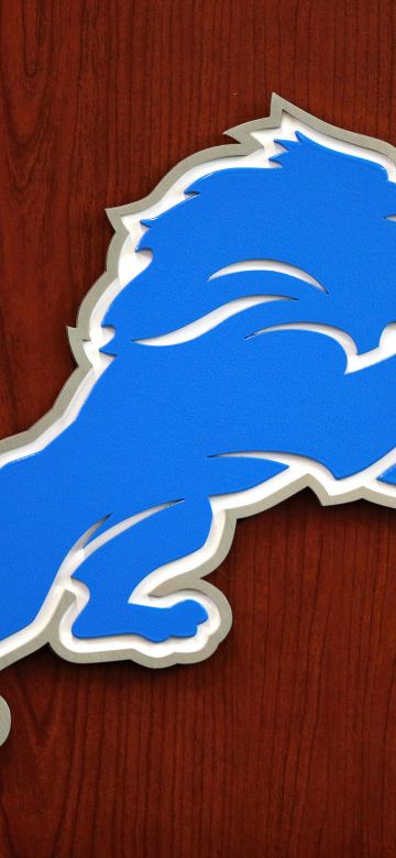 Detroit Lions, 8K, American football team, NFL team, Wooden background, 5K