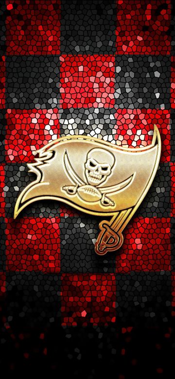 Tampa Bay Buccaneers, Mosaic, American football team, 5K, NFL team, Dark background