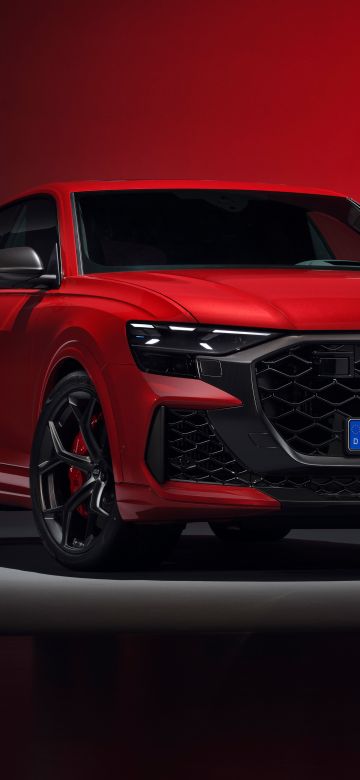 Audi RS Q8 performance, 8K, SUV, 2024, 5K, Red cars