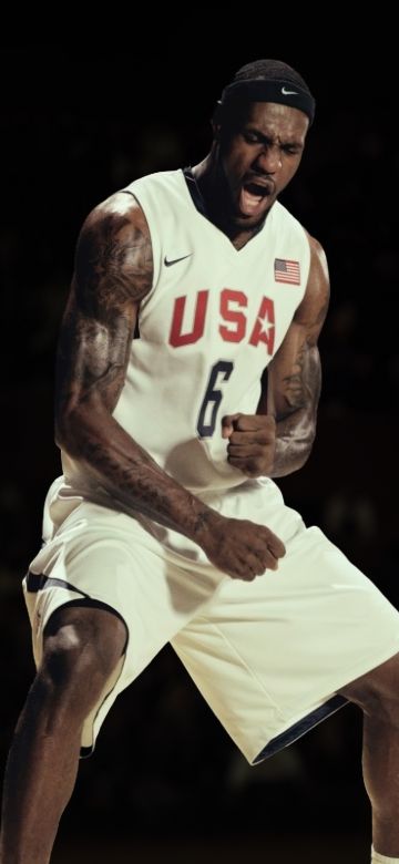 American basketball player, LeBron James, 5K, Dark background