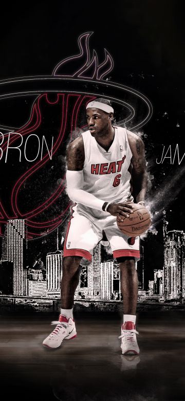 LeBron James, Miami Heat, Dark background, American basketball player, 5K