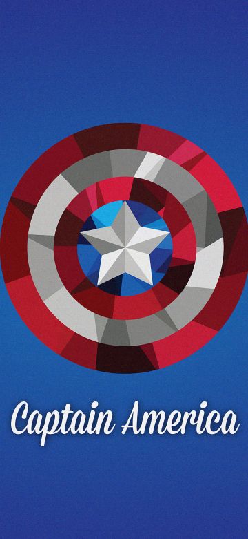 Captain America's shield, Illustration, Blue background, 5K