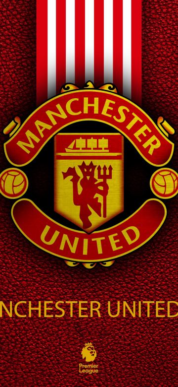 Manchester United, Emblem, Football club, Logo, Red background, Dark red