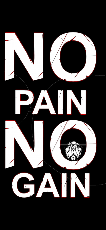 No pain No gain, Motivational quotes, Black background, AMOLED, 5K, Workout