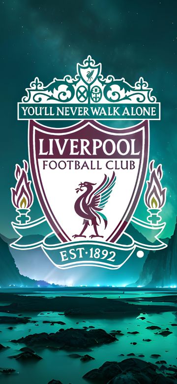 Liverpool FC, Neon logo, Premier League club, Football club, 5K, 8K, Green aesthetic