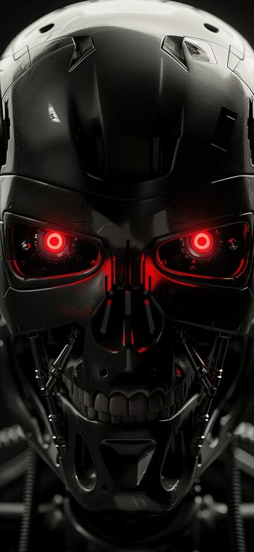 Terminator, Dark background, 5K, AI art