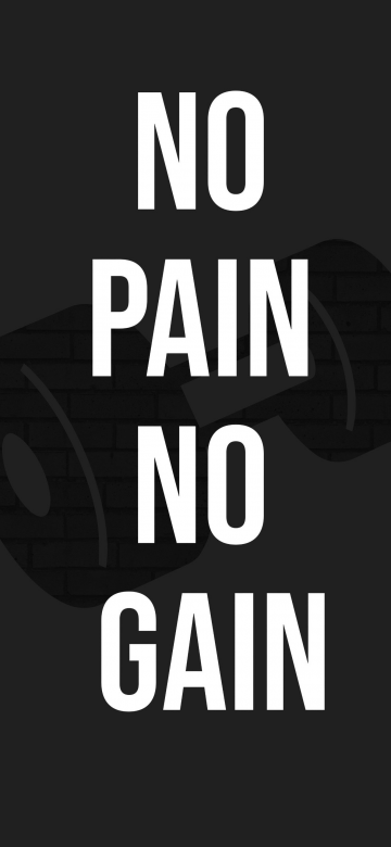 No pain No gain, Monochrome, Motivational quotes, 5K, Dark background, Minimalist, Gym, Dumbbell workout