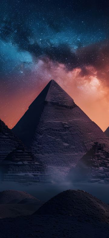 The Great Pyramid of Giza, Aesthetic, Milky Way, Egypt, Ancient architecture