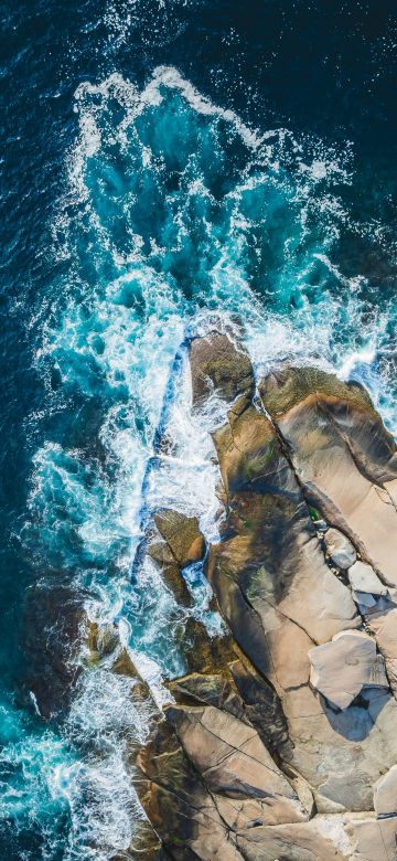 Peggy's Cove, Seascape, Aerial view, St Margarets Bay, Atlantic Ocean, Nova Scotia, North America, 5K