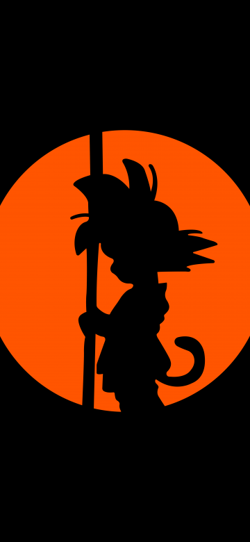 Son Goku, Silhouette, Black background, AMOLED, Dragon Ball, 5K, 8K, 12K