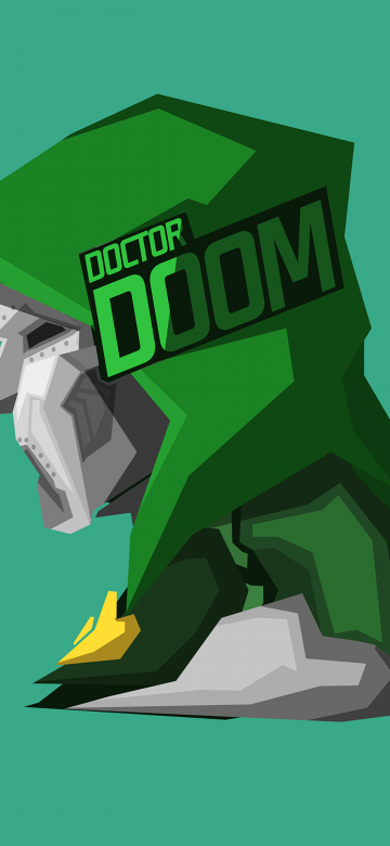 Doctor Doom, Minimalist, 8K, Supervillain, Marvel Comics, 5K, Green aesthetic