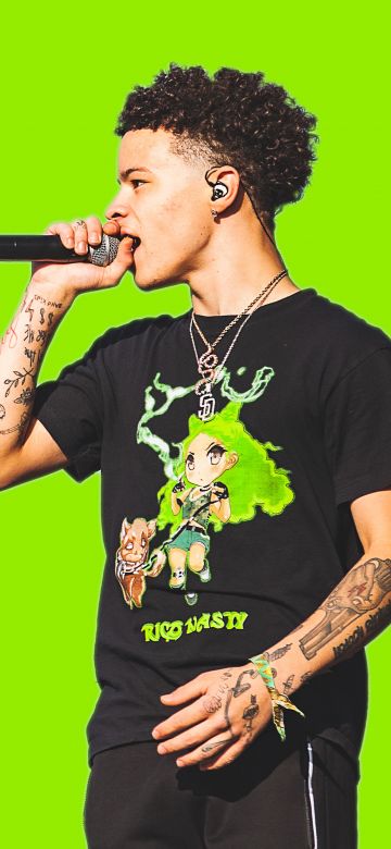 Lil Mosey, Live concert, Green background, 5K, American rapper