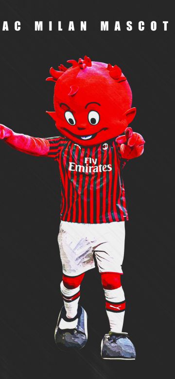 AC Milan, Mascot, Dark background, 5K