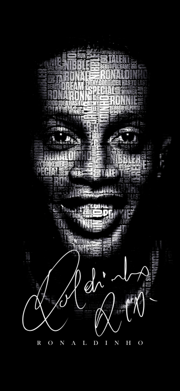 Ronaldinho, Black background, 5K, Brazilian Football Player, AMOLED