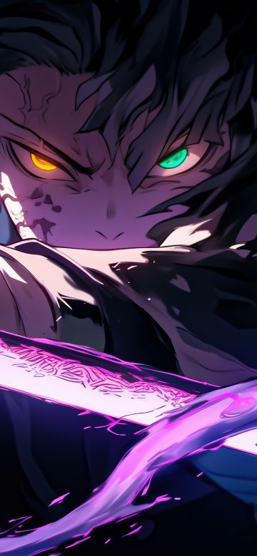 Tanjiro Kamado, Colorful anime, AI art, Demon Slayer: Kimetsu no Yaiba